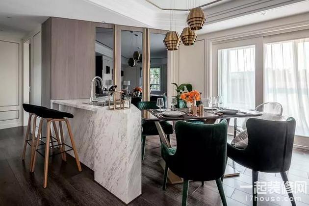 客厅餐厅弧形吊顶效果图 118平的轻奢风三居室设计 客厅餐厅弧形吊顶效果图 118平的轻奢风三居室设计